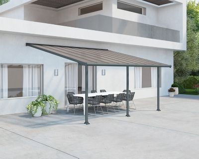 Image showing  10 x 18ft. Olympia Patio Cover, Gray/Bronze