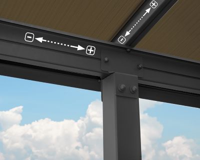 Image showing  Olympia 10 x 28ft. Patio Cover, Gray/Bronze