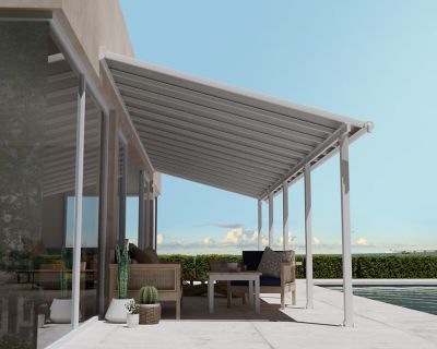 Image showing  Olympia 10 x 28ft. Patio Cover, White/White