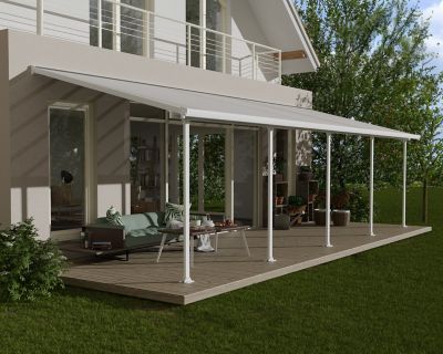 Image showing  Olympia 10 ft. x 30 ft. Patio Cover - White/white