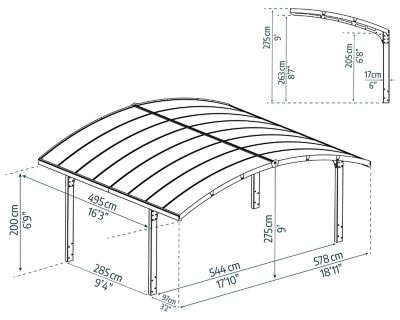Image showing  Arizona Wave Double Carport Arch-Style