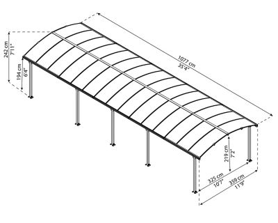 Image showing  Arcadia 10600 12 ft. x 35 ft. Carport