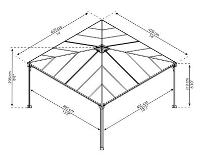 Image showing 9 th Canopia by Palram Palermo 4300 14 ft. x 14 ft. Gazebo