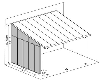Image showing  Feria 13 ft. Patio Cover Sidewall Kit - White