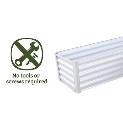Image showing  Metal L Garden Bed, 4.9 x 4.9 x 1.3ft., Surfmist