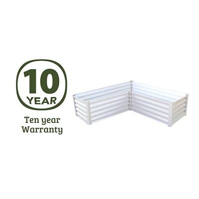 Image showing 5 th The Organic Garden Co. Metal L Garden Bed, 4.9 x 4.9 x 1.3ft., Surfmist