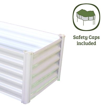 Image showing 6 th The Organic Garden Co. Metal L Garden Bed, 4.9 x 4.9 x 1.3ft., Surfmist