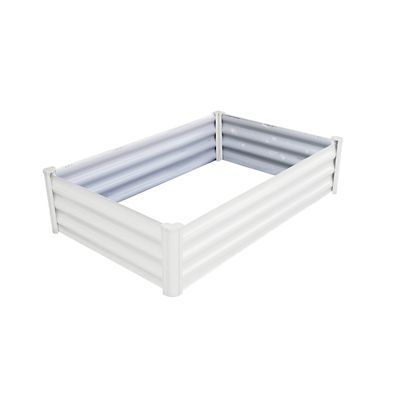 The Organic Garden Co. Metal Rectangle Garden Bed, 4 ft. x 3 ft., Surfmist