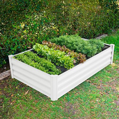 Image showing  Metal Rectangle Garden Bed, 4 ft. x 3 ft., Surfmist