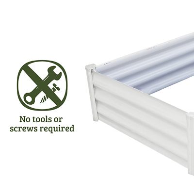 Image showing  Metal Rectangle Garden Bed, 4 ft. x 3 ft., Surfmist