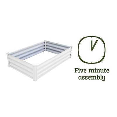 Image showing  Metal Rectangle Garden Bed, 4 ft. x 3 ft., Surfmist