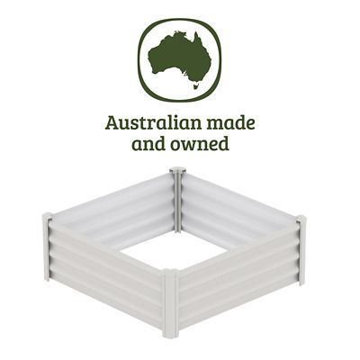 Image showing 5 th The Organic Garden Co. Metal Square Garden Bed, 4 ft. x 4 ft., Surfmist