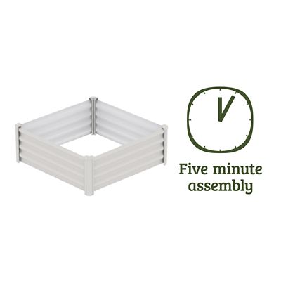 Image showing 7 th The Organic Garden Co. Metal Square Garden Bed, 4 ft. x 4 ft., Surfmist