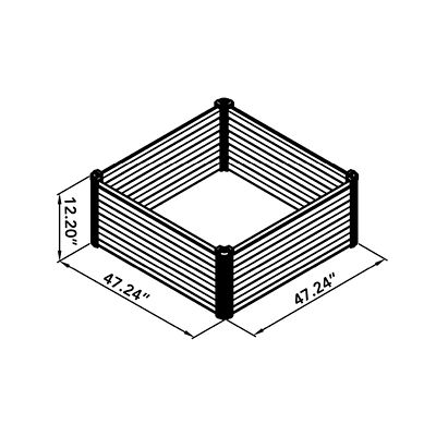 Image showing 8 th The Organic Garden Co. Metal Square Garden Bed, 4 ft. x 4 ft., Surfmist