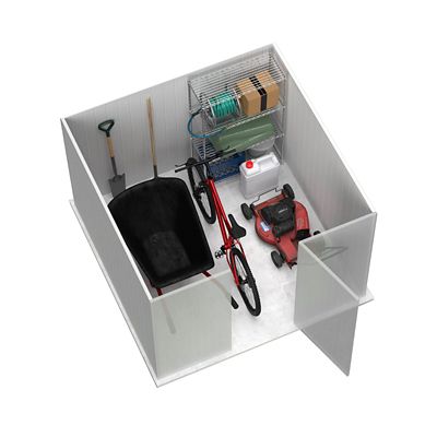 Image showing  7 ft. x 7 ft. Premier Metal Storage Shed, Woodland Gray