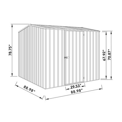 Image showing 8 th ABSCO 7 x 7ft. Premier Metal Storage Shed, Woodland Gray