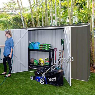 Image showing  Space Saver Metal Garden Shed 10 x 2.5ft., Woodland Gray