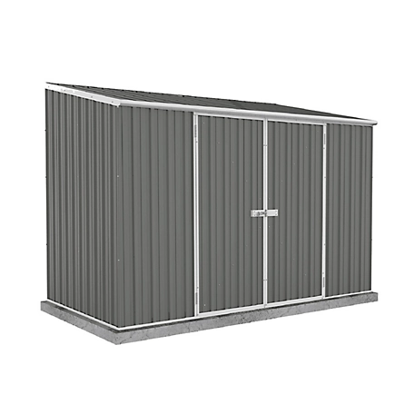 ABSCO Single Door Space Saver Metal Garden Shed 10 ft. x 5 ft. - Woodland Gray