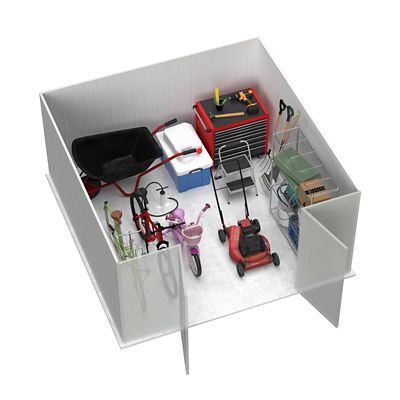 Image showing  10 ft. x 10 ft. Premier Metal Storage Shed, Pale Eucalypt