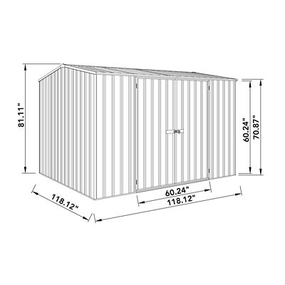 Image showing 8 th ABSCO 10 x 10ft. Premier Metal Storage Shed, Surfmist