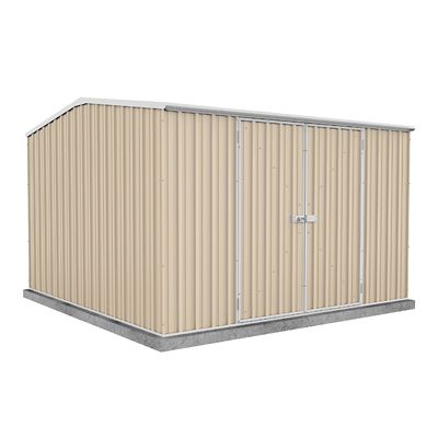 ABSCO 10 ft. x 10 ft. Premier Metal Storage Shed, Classic Cream