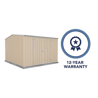 Image showing  10 ft. x 10 ft. Premier Metal Storage Shed, Classic Cream