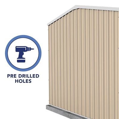 Image showing 5 th ABSCO 10 x 10ft. Premier Metal Storage Shed, Classic Cream