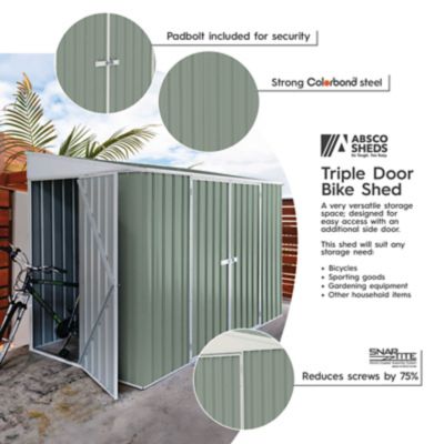 Image showing  10 ft. x 5 ft. Metal Bike Shed, Pale Eucalypt
