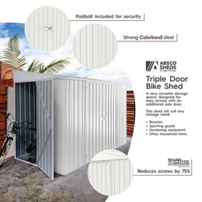 Image showing 8 th ABSCO 10 x 5ft. Metal Bike Shed, Surfmist