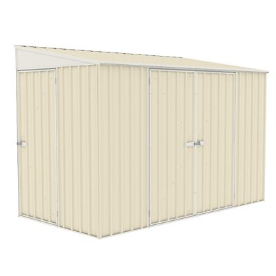 ABSCO 10 ft. x 5 ft. Metal Bike Shed - Classic Cream