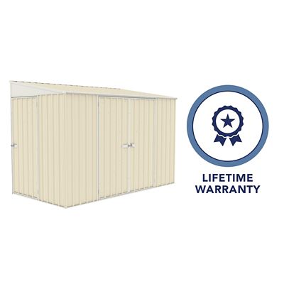 Image showing  10 x 5ft. Metal Bike Shed, Classic Cream