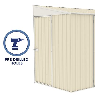 Image showing 5 th ABSCO 10 x 5ft. Metal Bike Shed, Classic Cream