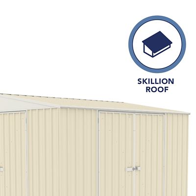 Image showing 6 th ABSCO 10 x 5ft. Metal Bike Shed, Classic Cream