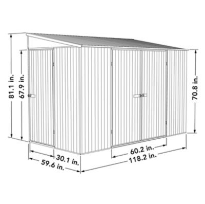 Image showing 7 th ABSCO 10 x 5ft. Metal Bike Shed, Classic Cream