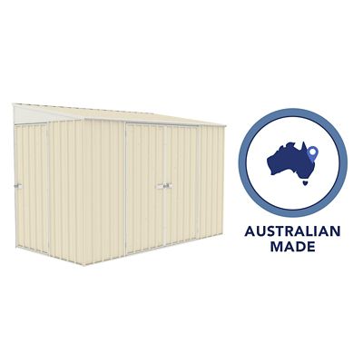Image showing 9 th ABSCO 10 x 5ft. Metal Bike Shed, Classic Cream
