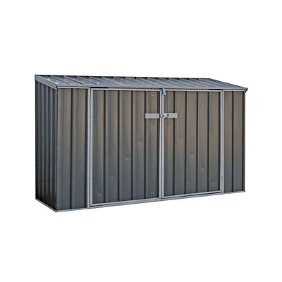 ABSCO 7.5 ft. x 2.5 ft. Metal Bike Shed, Woodland Gray