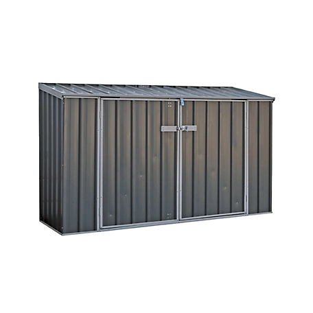 ABSCO 7.5 ft. x 2.5 ft. Metal Bike Shed - Woodland Gray