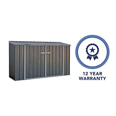 Image showing  7.5 x 2.5ft. Metal Bike Shed, Woodland Gray
