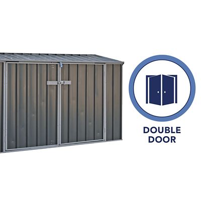 Image showing  7.5 x 2.5ft. Metal Bike Shed, Woodland Gray
