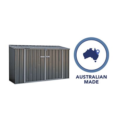 Image showing 7 th ABSCO 7.5 x 2.5ft. Metal Bike Shed, Woodland Gray
