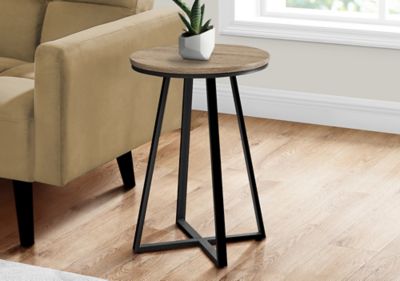 Monarch Specialties Round Accent Table with Metal Base