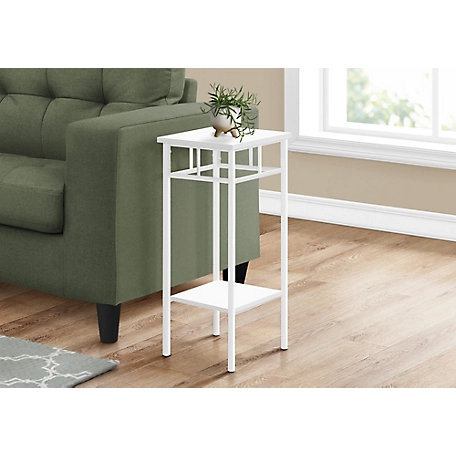 Monarch Specialties Two-Tier Side Table with Metal Base