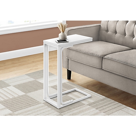 Monarch Specialties C-Shaped Accent Table with Metal Base