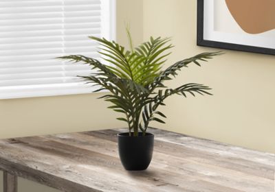 Monarch Specialties 20 in. Artificial Green Palm Plant in 5 in. Black Pot