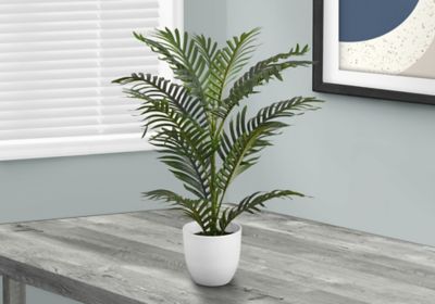 Monarch Specialties 28 in. Artificial Green Palm Tree in 6 in. Pot