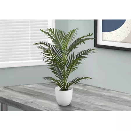 Monarch Specialties 28" Artificial Green Palm Tree in 6" Pot Artificial Plants & Flowers