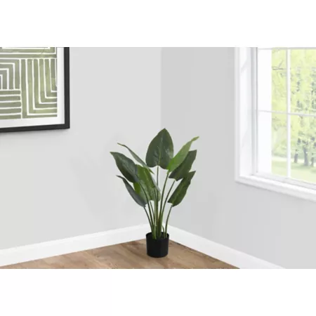 Monarch Specialties 37" Artificial Aureum Plant in 6" Black Pot Artificial Plants & Flowers