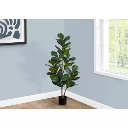 Monarch Specialties 49" Artificial Fiddle Fig Plant in 5" Pot Artificial Plants & Flowers