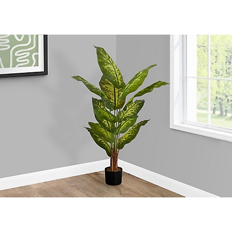 Monarch Specialties 47 in. Artificial Evergreen Plant in 5 in. Black Pot
