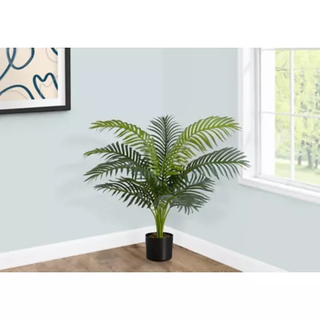 Monarch Specialties 34" Artificial Green Palm Tree in 5" Pot Artificial Plants & Flowers